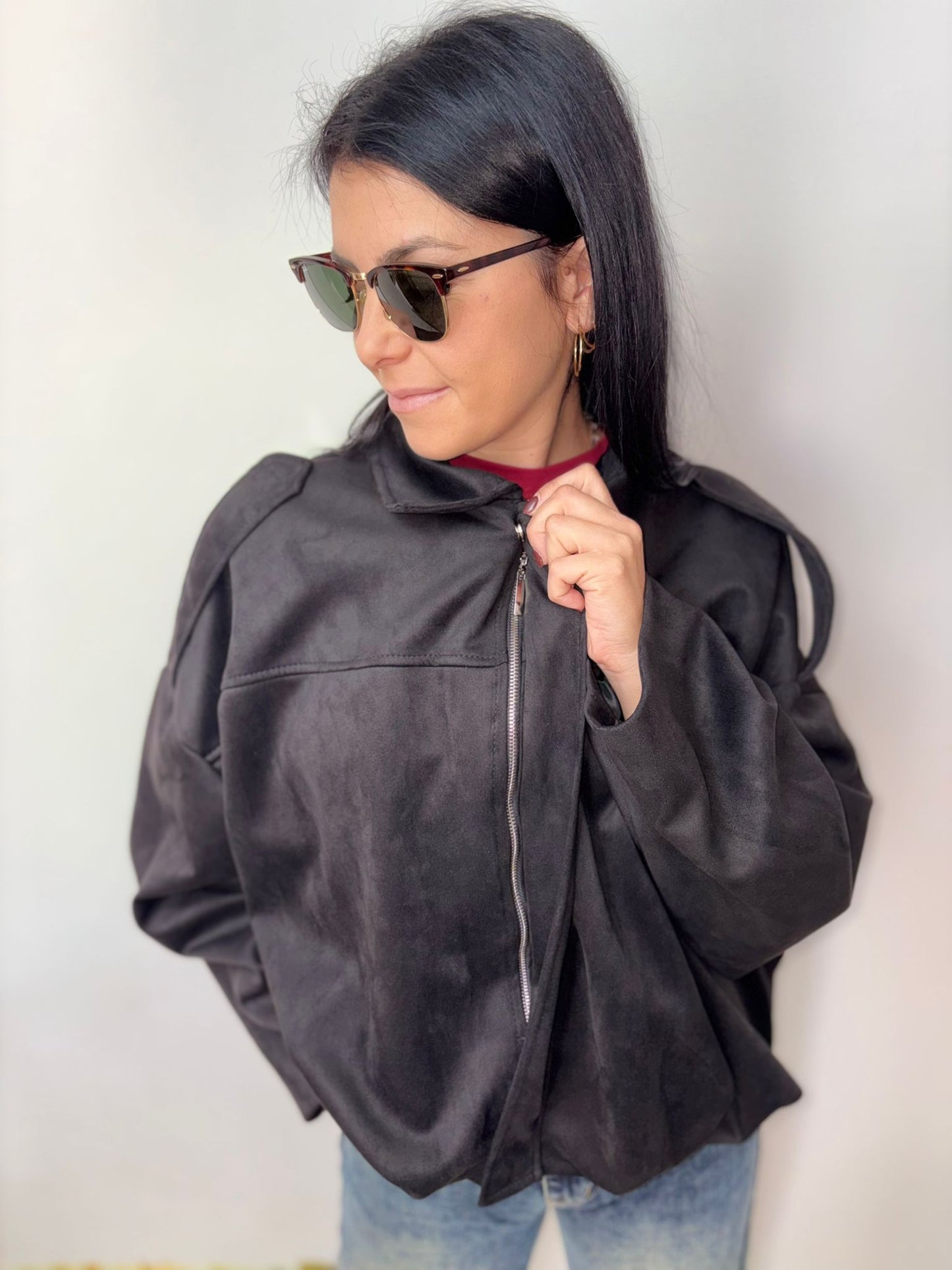 Giubbotto Bomber in Camoscio - Stile Casual Elegante