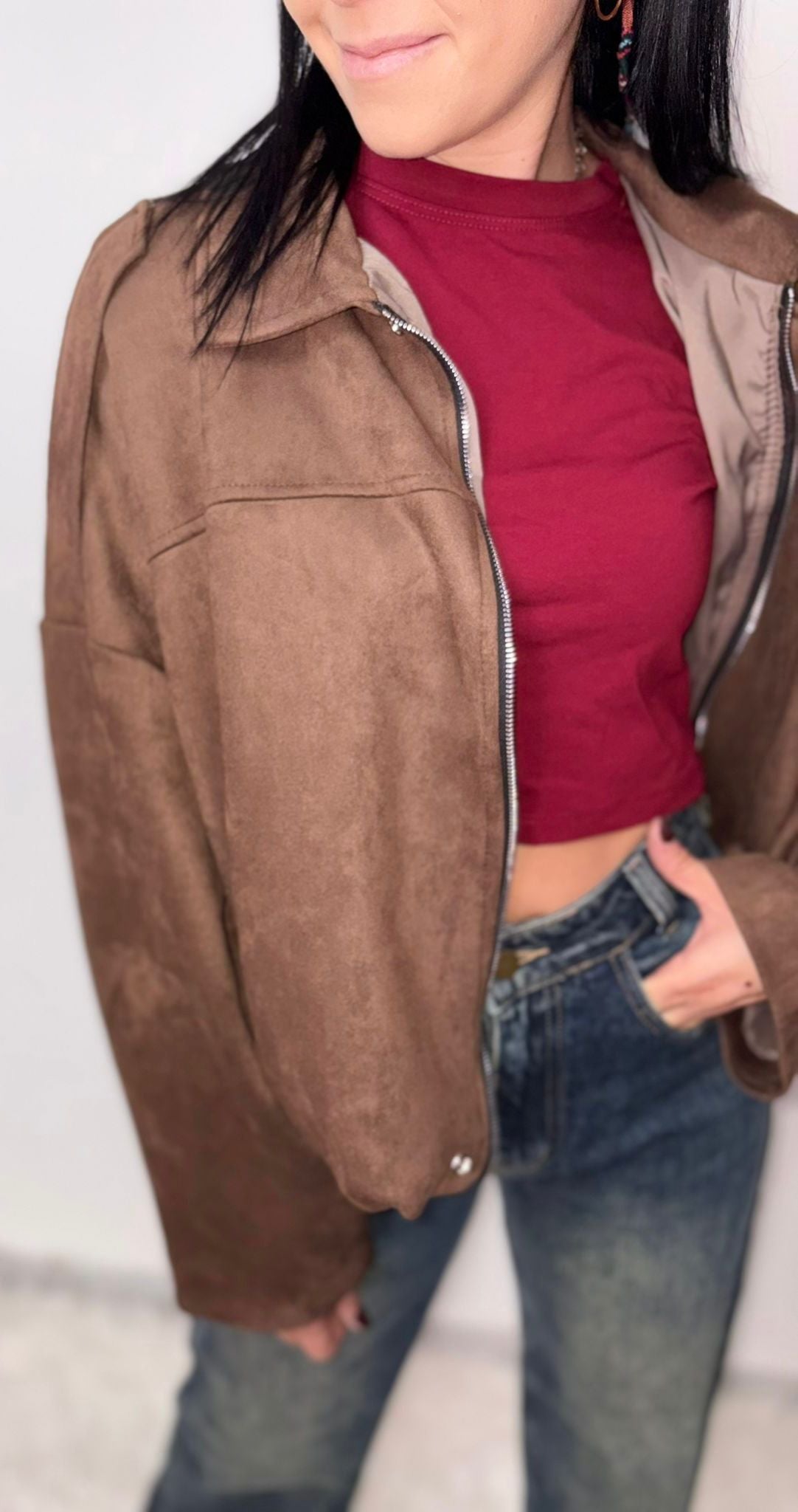 Giubbotto Bomber in Camoscio - Stile Casual Elegante