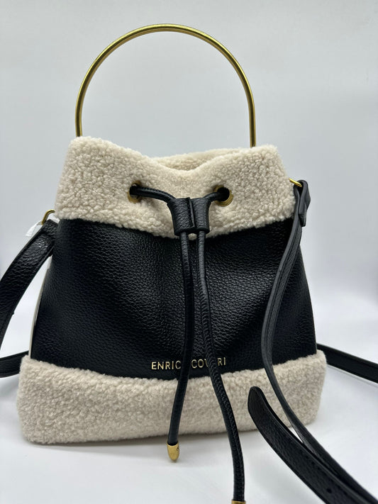 Borsa Secchiello Enric Coveri Nero e Montone - Manico Oro