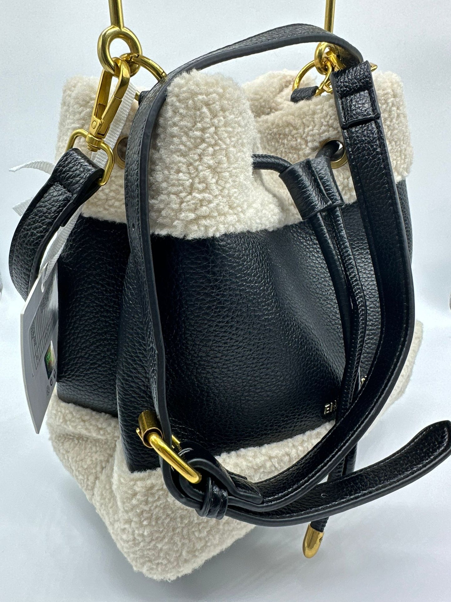 Borsa Secchiello Enric Coveri Nero e Montone - Manico Oro