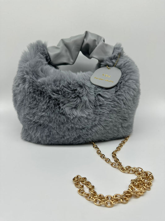 Borsa Pelliccia Ecologica con Manico Annodato - Stile Luxury