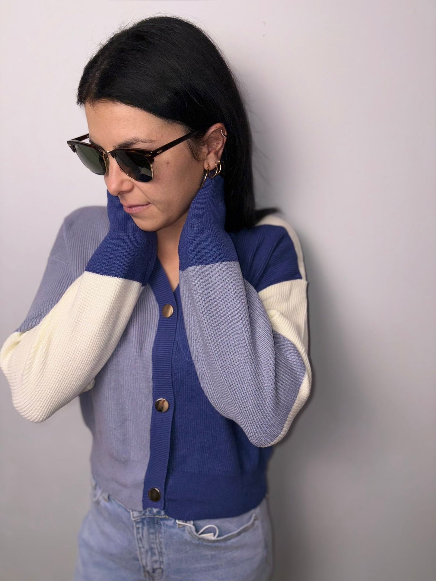 "Cardigan Donna Color Block Patchwork - Design Asimmetrico Multicolore"