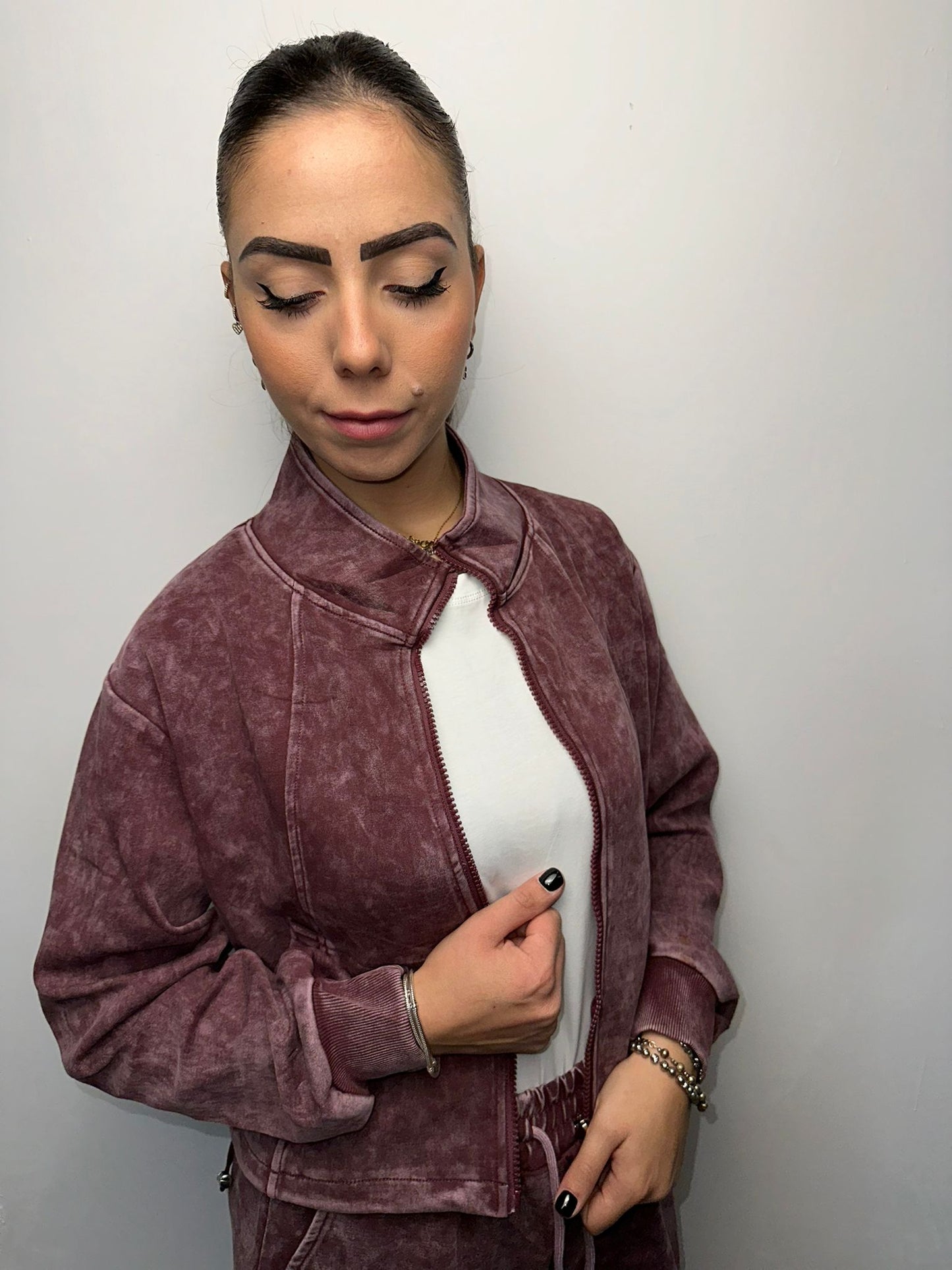 Coordinato Sportivo Tie-Dye Malva - Tuta Completa Donna