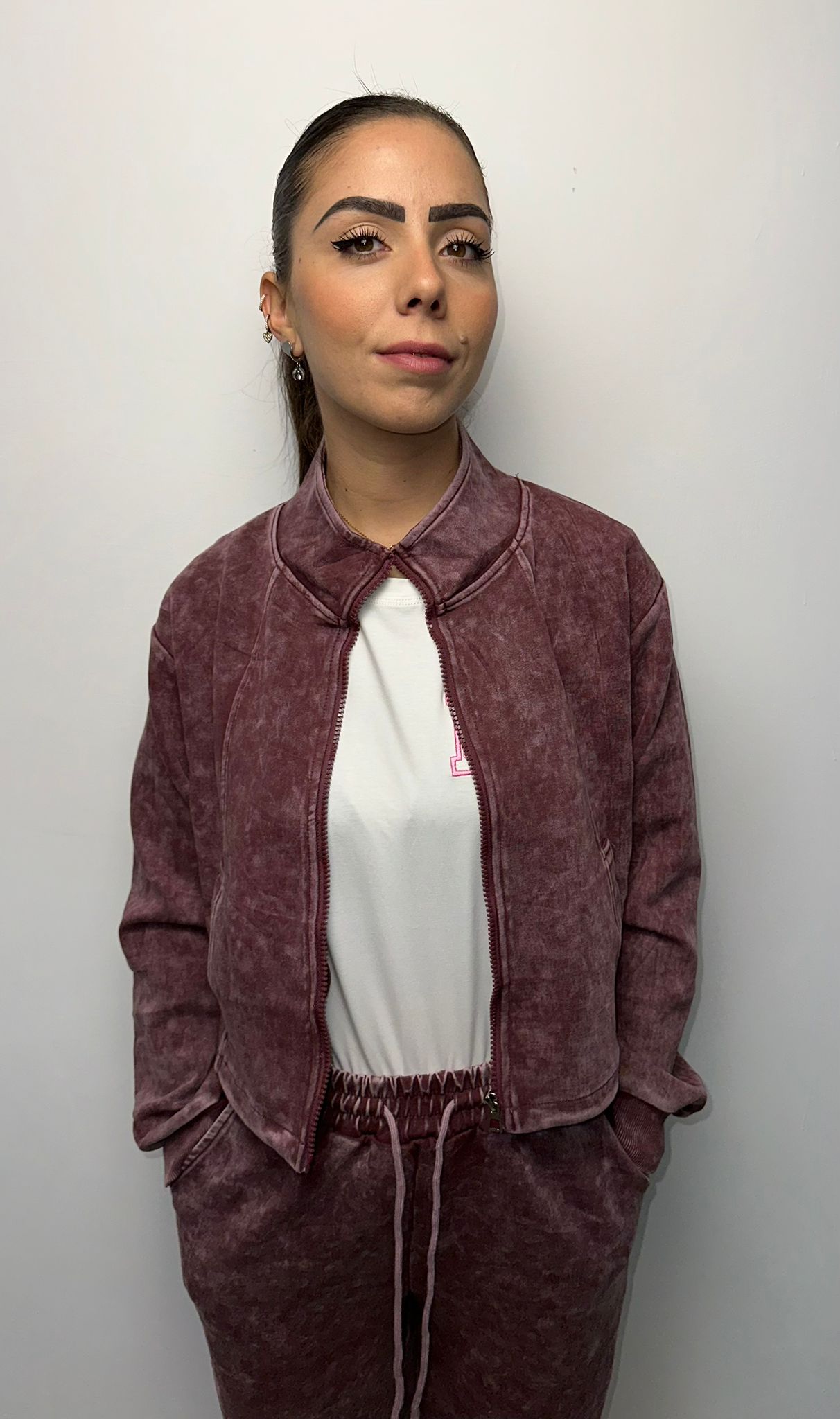 Coordinato Sportivo Tie-Dye Malva - Tuta Completa Donna