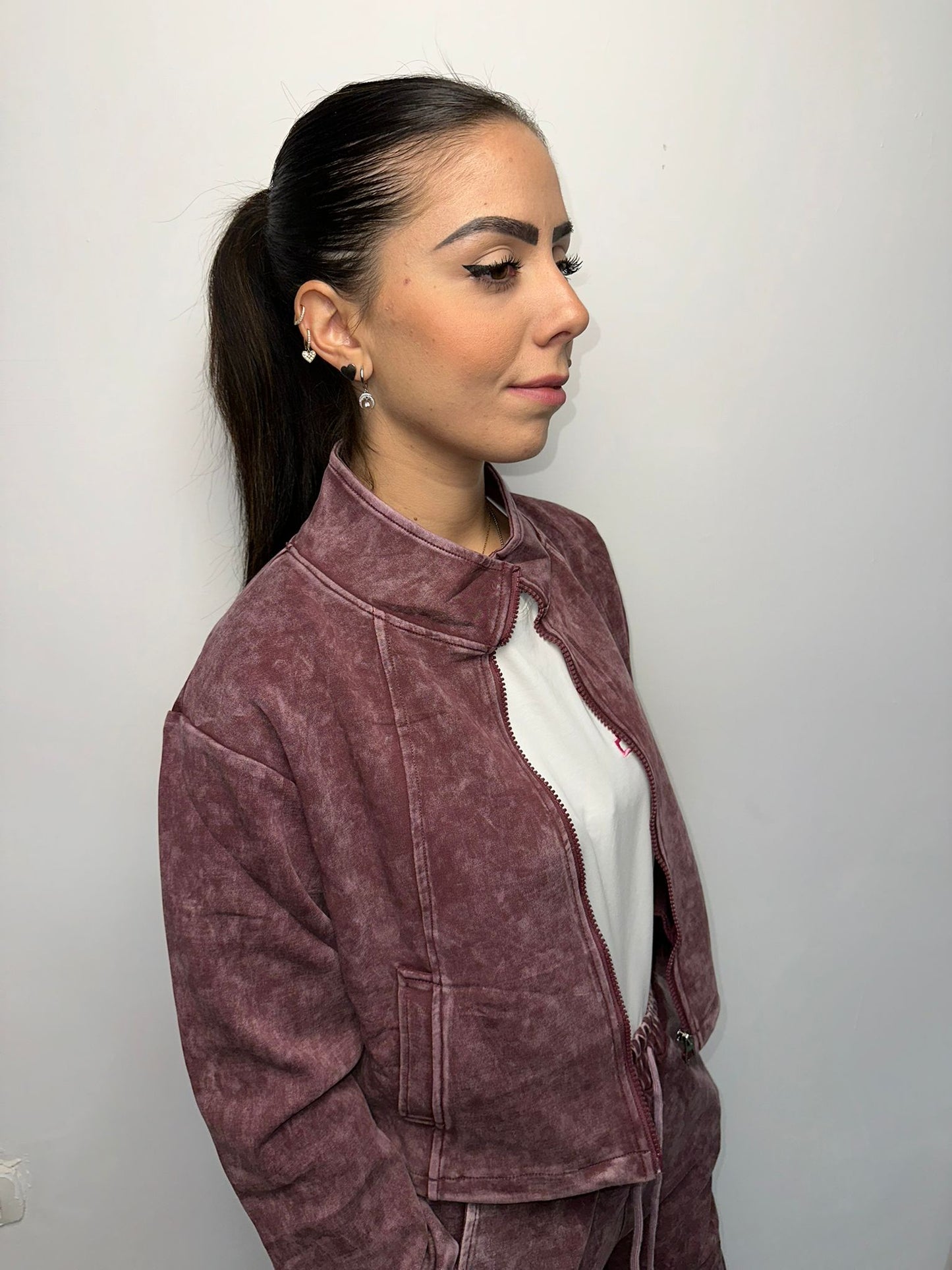 Coordinato Sportivo Tie-Dye Malva - Tuta Completa Donna