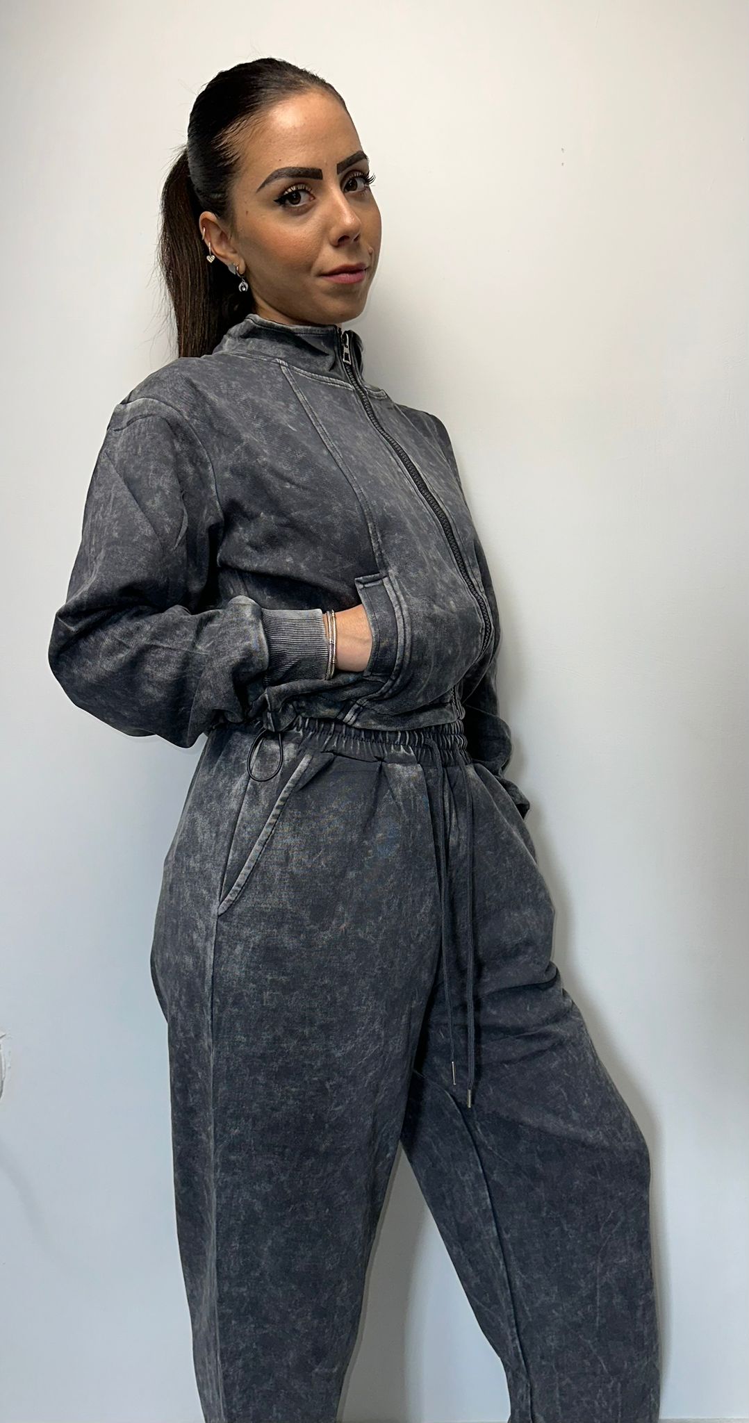 Coordinato Sportivo Tie-Dye Malva - Tuta Completa Donna