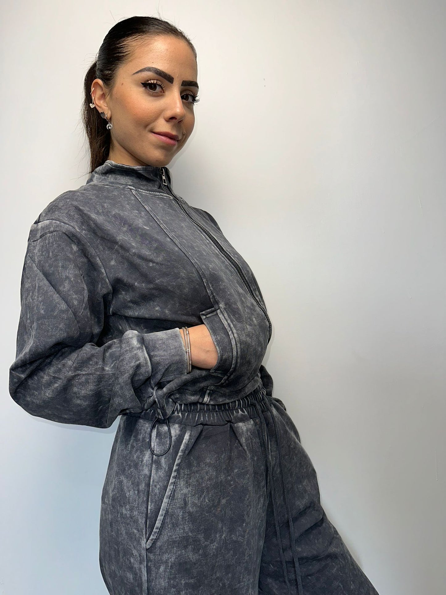 Coordinato Sportivo Tie-Dye Malva - Tuta Completa Donna