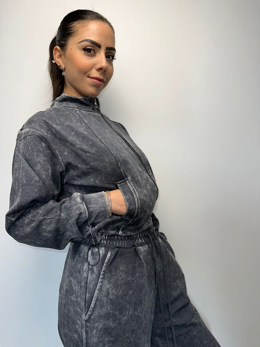 Coordinato Sportivo Tie-Dye Malva - Tuta Completa Donna