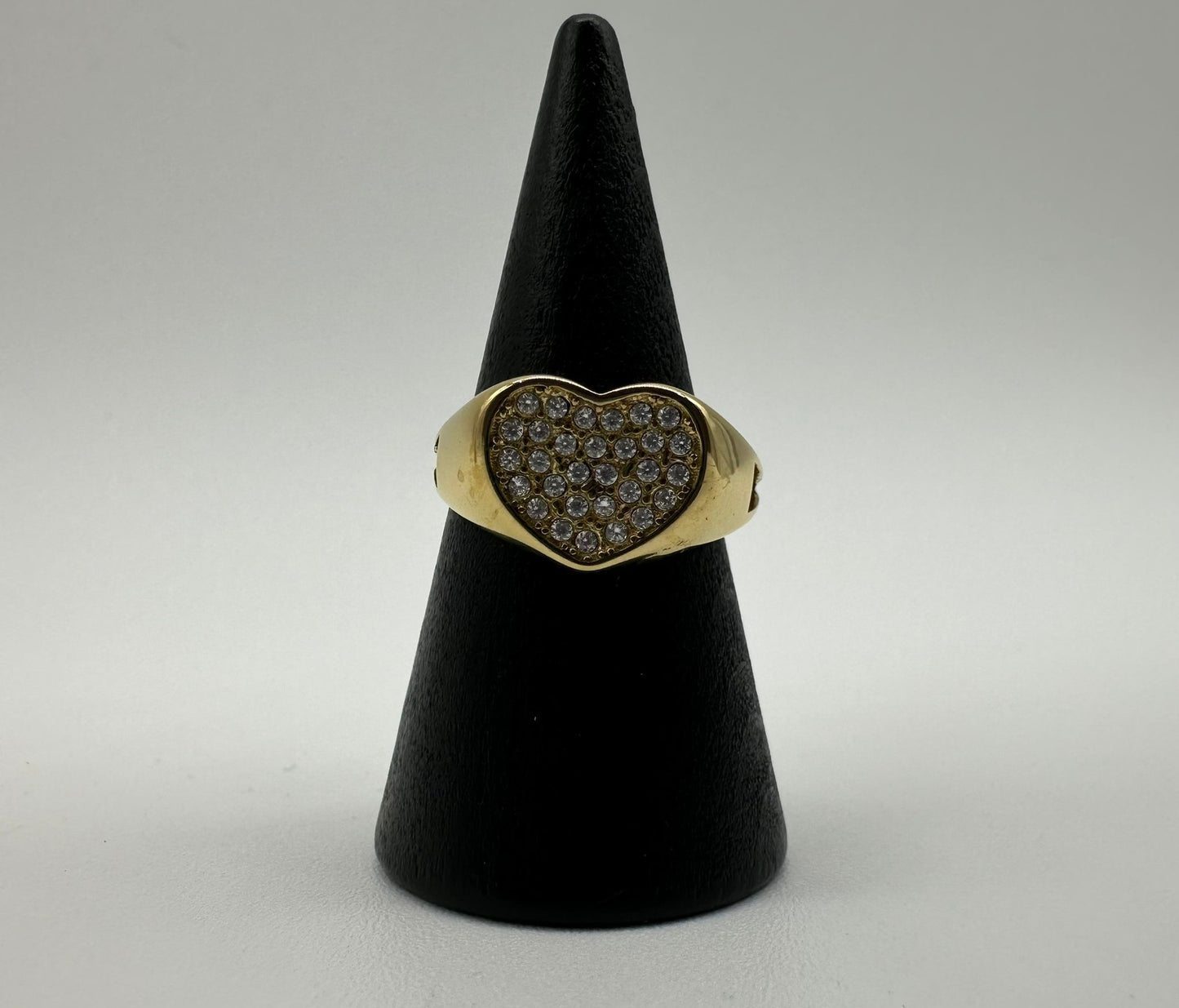 Anello Cuore Oro con Cristalli - Acciaio Inossidabile | DR-CLYDE SHOP