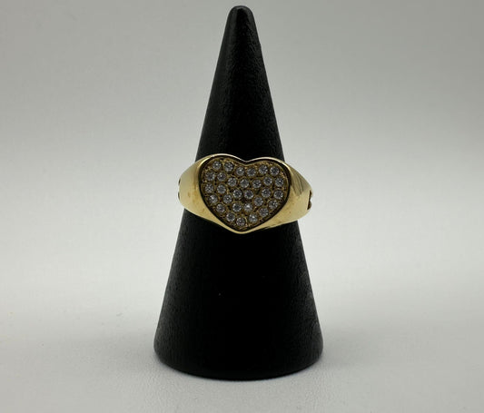 Anello Cuore Oro con Cristalli - Acciaio Inossidabile | DR-CLYDE SHOP