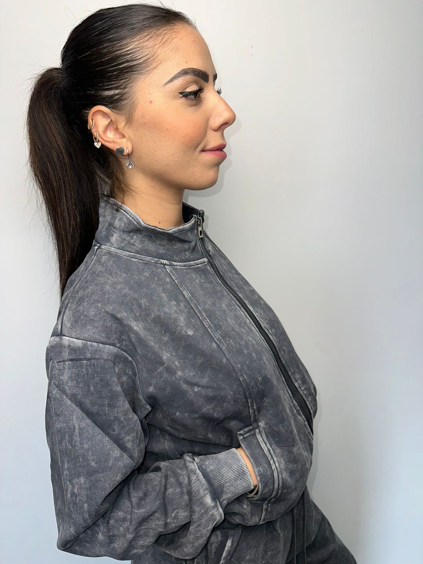 Coordinato Sportivo Tie-Dye Malva - Tuta Completa Donna