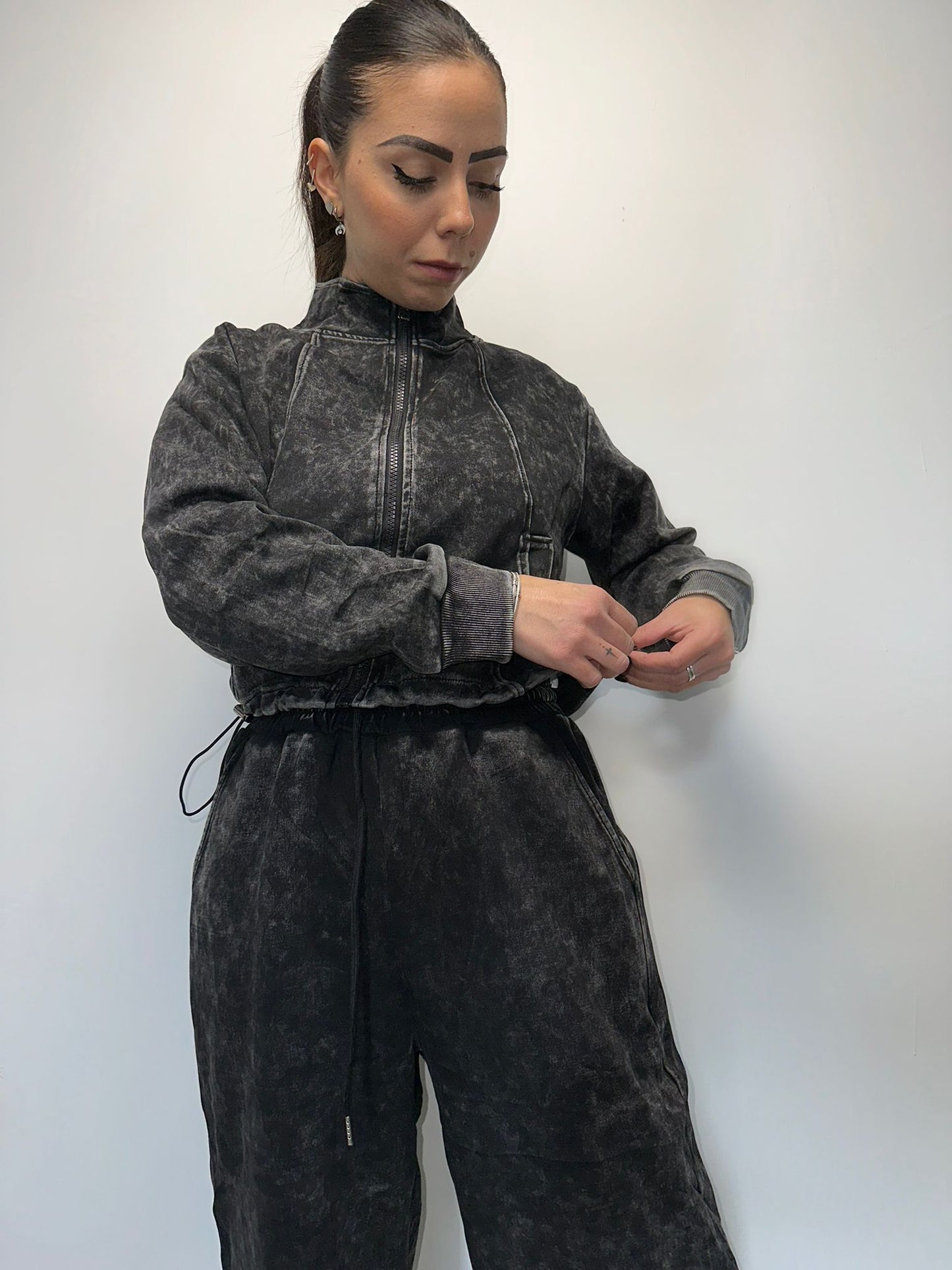 Coordinato Sportivo Tie-Dye Malva - Tuta Completa Donna