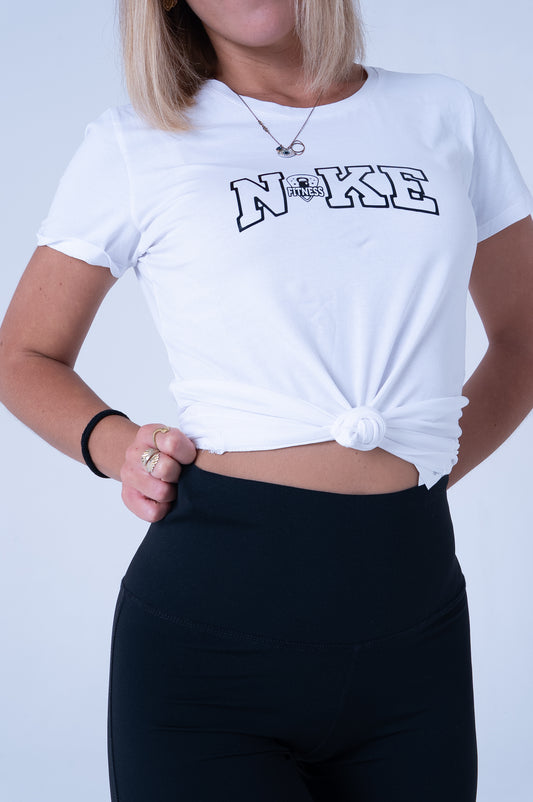 T-Shirt Bianca Casual con Stampa - Produzione DR-CLYDE