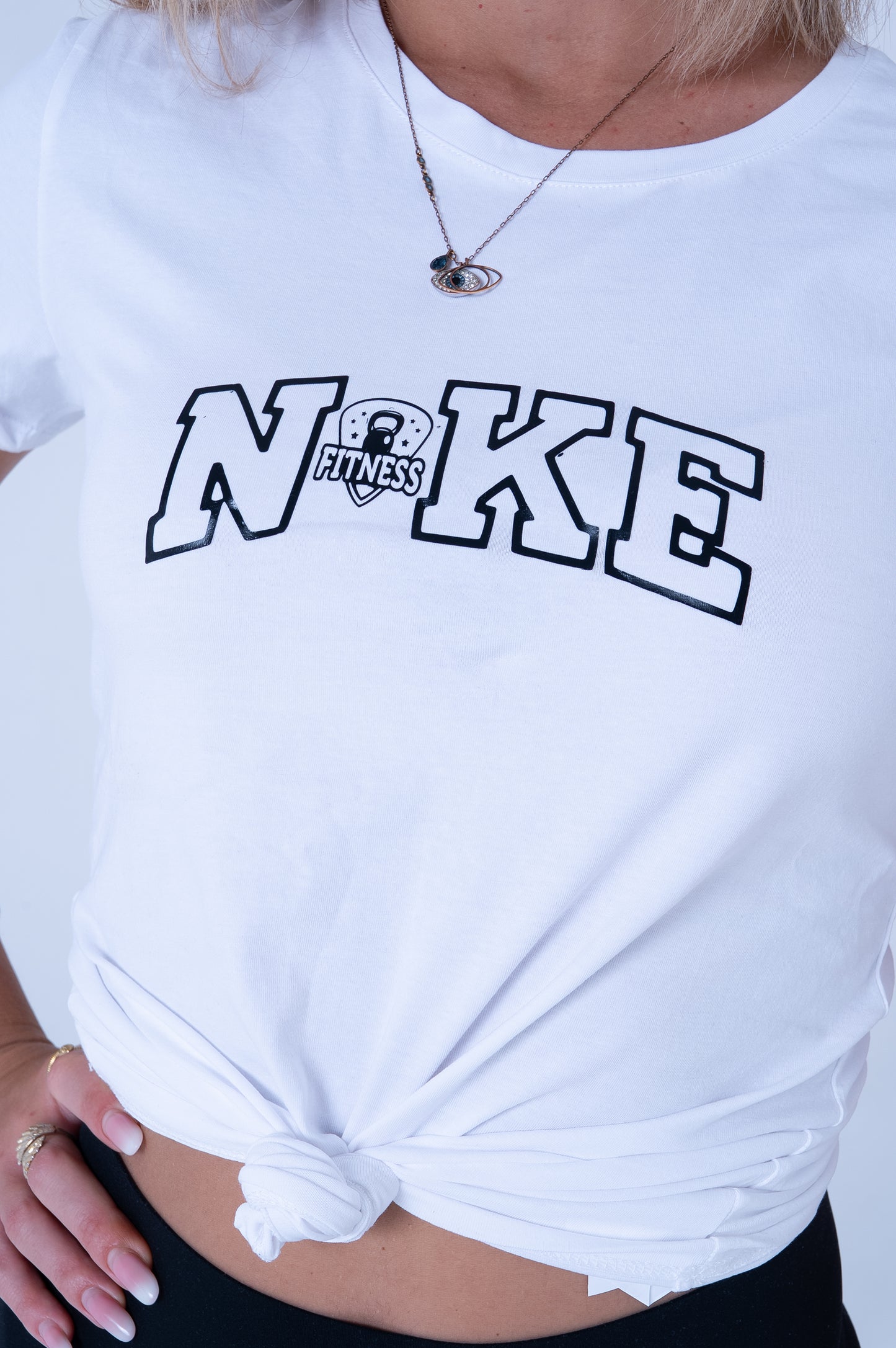 T-Shirt Bianca Casual con Stampa - Produzione DR-CLYDE