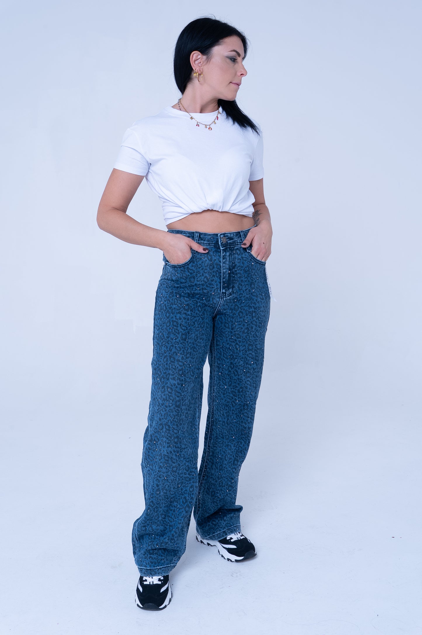 Jeans Donna con Strass Maculato - Glamour e Stile