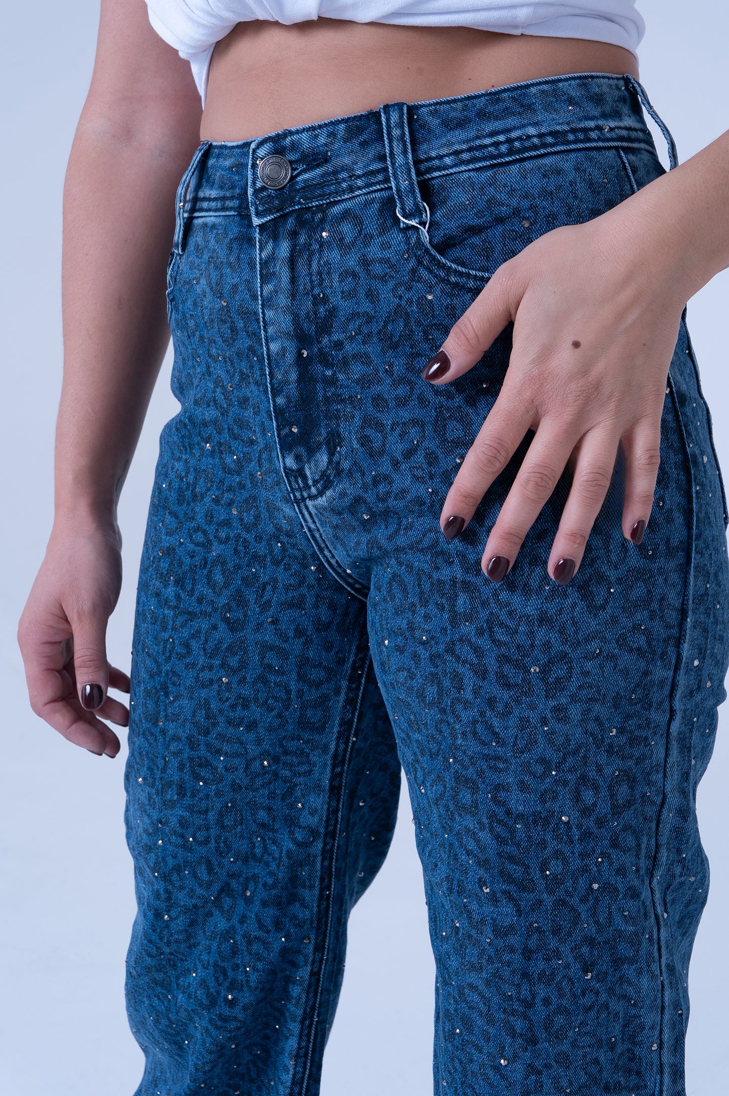 Jeans Donna con Strass Maculato - Glamour e Stile