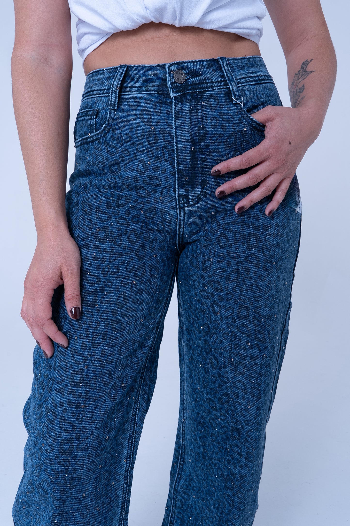 Jeans Donna con Strass Maculato - Glamour e Stile