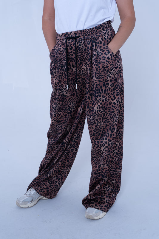Pantaloni Larghi Leopardati - Stile Casual Trendy