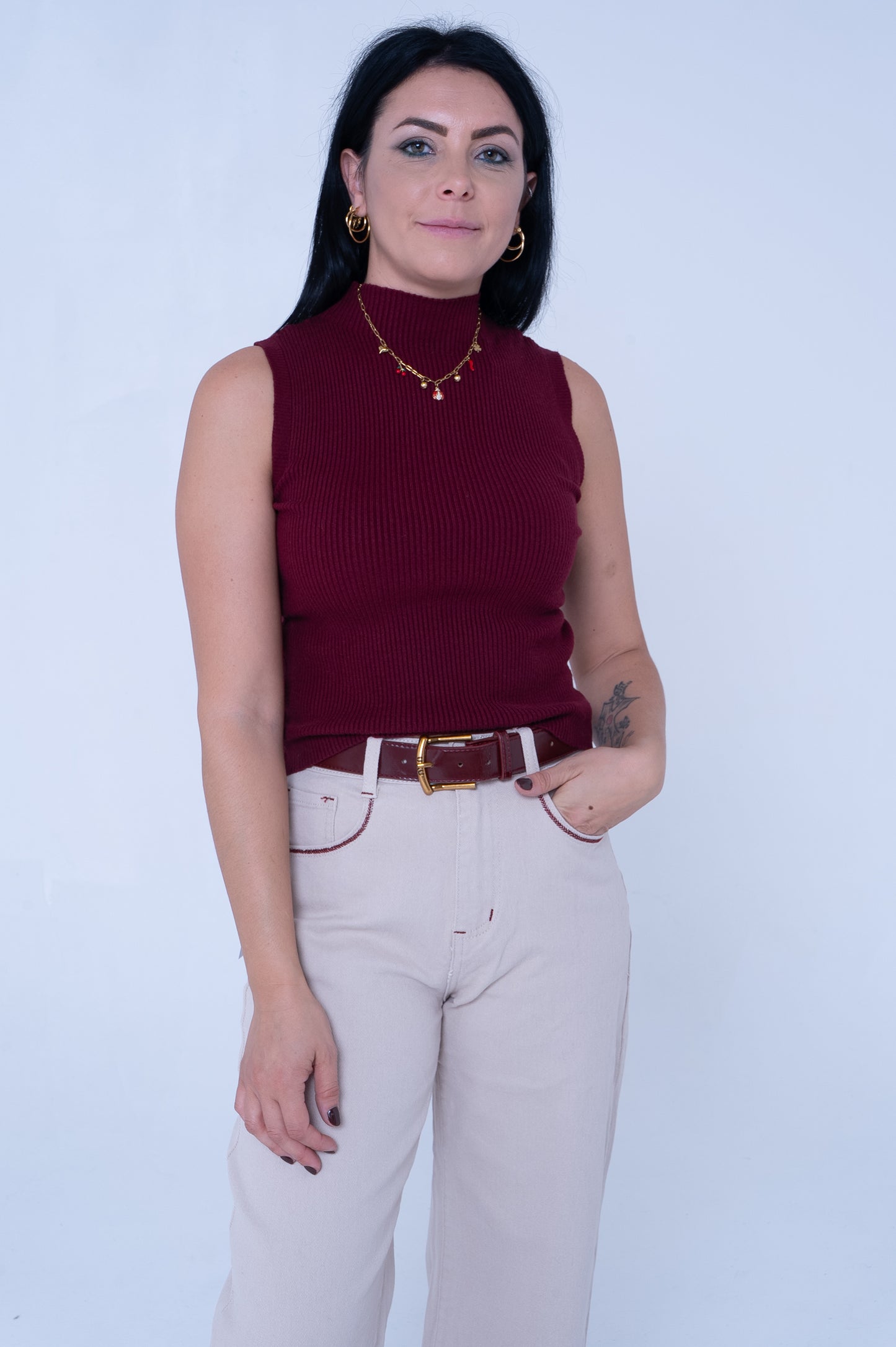 Top Senza Maniche a Coste - Elegante e Versatile