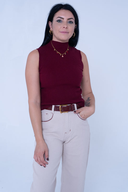 Top Senza Maniche a Coste - Elegante e Versatile