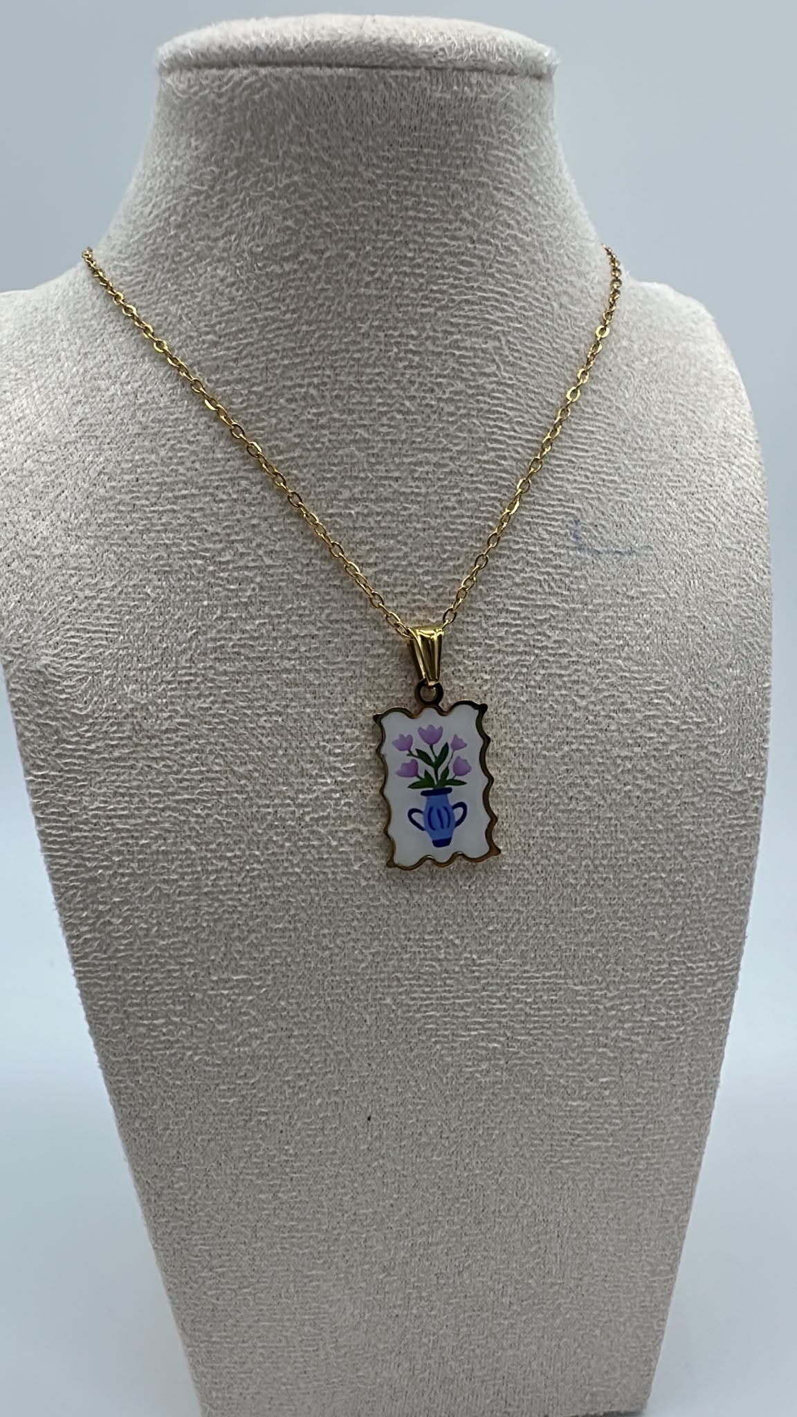 Collana con ciondolo Fiore- Acciaio inossidabile