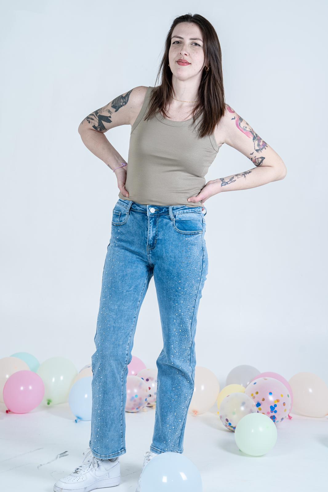 Jeans Glitter - Vestibilità Larga con Strass | DR-CLYDE SHOP